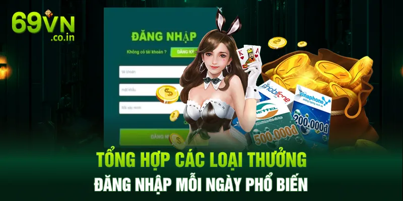 Tổng hợp các loại thưởng đăng nhập mỗi ngày phổ biến Tổng hợp các loại thưởng đăng nhập mỗi ngày phổ biến